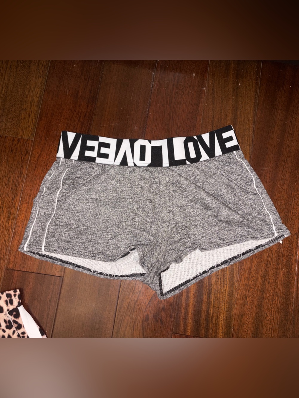 Love Heather Gray Athletic Lounge Shorts with Branded Waistband